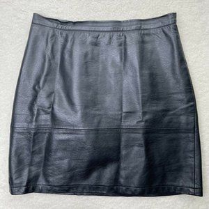 French Connection Skirt Womens US 6 Black Faux Leather Pencil Short Mini